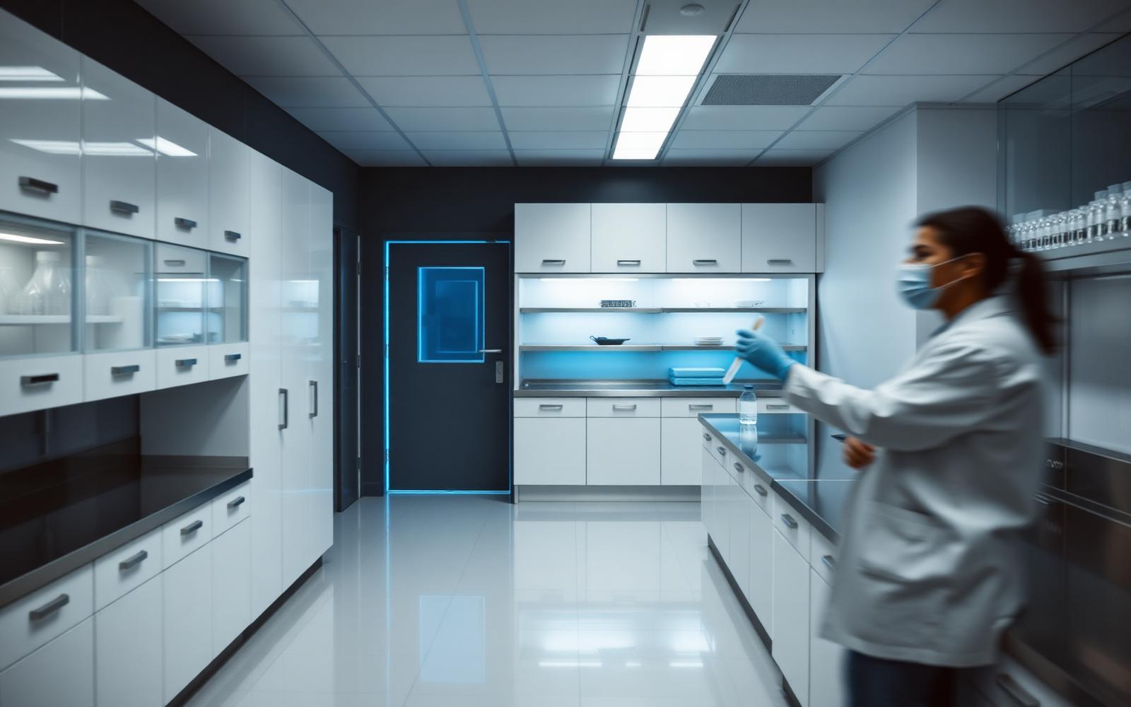 Modern laboratory interior with analytical equipment